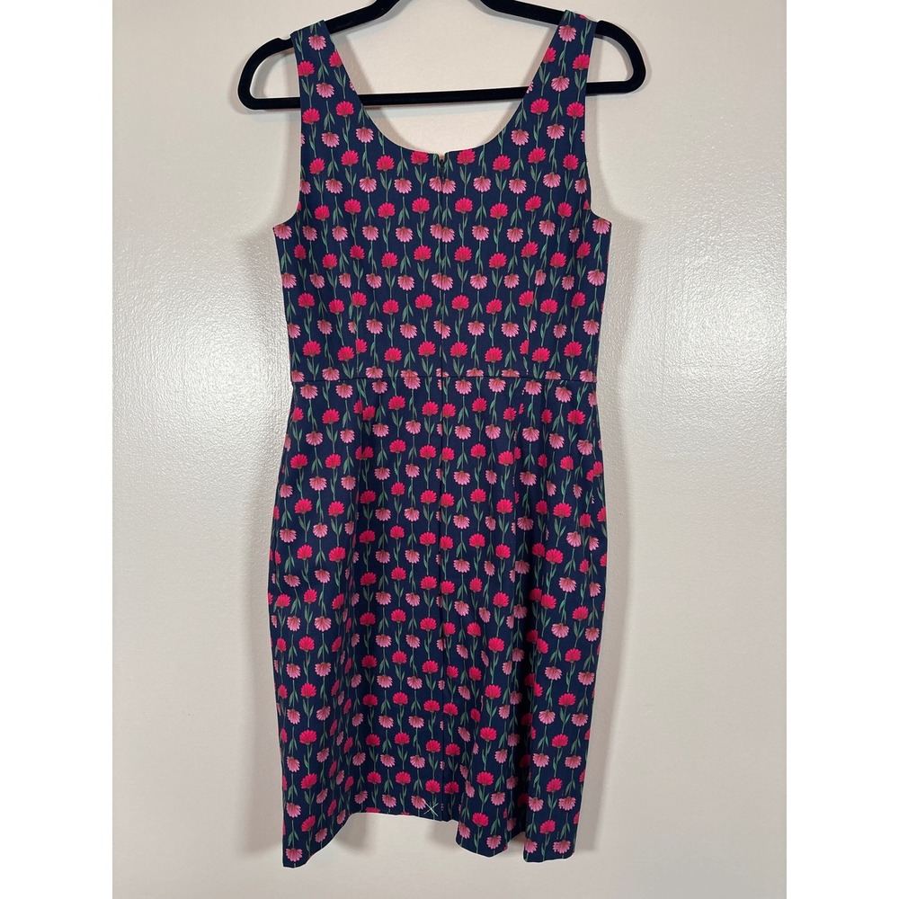 J.Crew Women Navy Blue Pink Floral Carnation Mini Sheath Dress BO666 Size 4 NWT - Picture 2 of 7